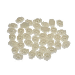 Akrilne osnove perle bele barve rožice 12 g