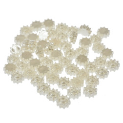 Akrilne osnove perle bele barve rožice 12 g