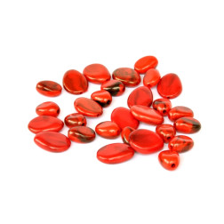 Perle akrilne mix 51, rdeči mix različnih oblik 50g