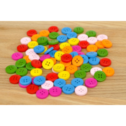 Gumbi leseni okrogli 4 luknje 15mm