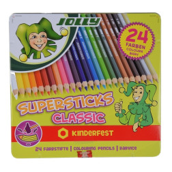 Barvice Jolly Kinderfest v kovinski embalaži 24 kosov 