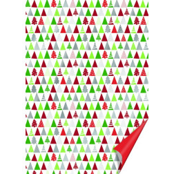 Karton Smrečice s potiskom vroče folije rdeče 21x31cm 200 g/m2 1 kos