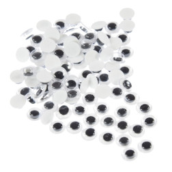 Oko gibljivo okroglo samolepilno 6mm 100 kosov