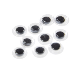 Oko gibljivo okroglo samolepilno 6mm 10 kosov