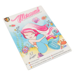 Otroška pobarvanka z bleščicami in nalepkami 32 motivov Morska deklica
