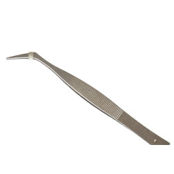Pinceta kovinska s poševno prijemalko 12cm 1 kos