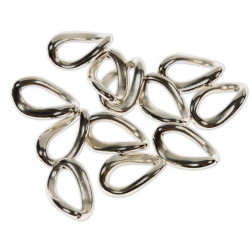 Plastični členi kovinski izgled OVAL ZAVIT 20x30 mm 12 kosov