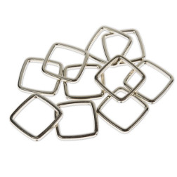 Plastični členi kovinski izgled KVADRAT 3x3cm 10 kos