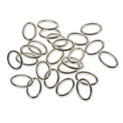 Plastični členi kovinski izgled OVAL 1,3x2cm 24 kosov