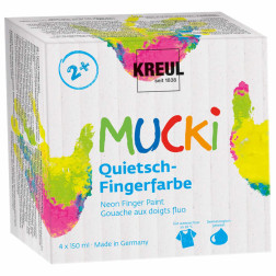 Prstne barve MUCKI neon set 4x150ml 