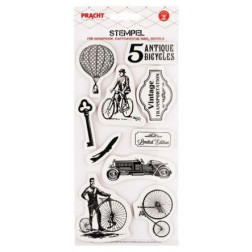 Set silikonskih štampiljk Antique vehicles 10 kosov