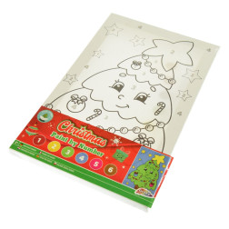 Platno pobarvanka po številkah Božični motivi - novoletna jelka 20x29cm