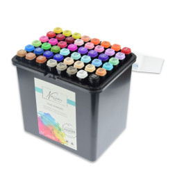 Komplet dizajnerskih markerjev z dvojno konico 48 kosov