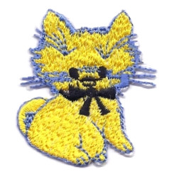 Našitek samolepilni - Mucka rumena 4,5 cm x 3,5 cm