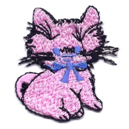 Našitek samolepilni - Mucka rožnata 4,5 cm x 3,5 cm 