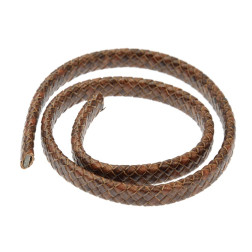 Trak usnjen, pleten ploščat, 5 mm x 10 mm, dolžine 0,5 m
