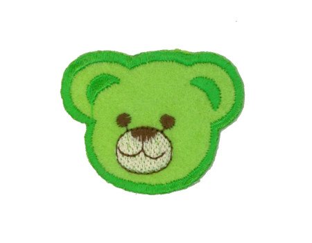 Našitek samolepilni - Medvedek zelen 4 cm x 4,5 cm