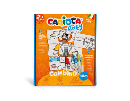 Set sestavljanka s pobarvanko z motivom pravljičnih junakov in flomastri Carioca Baby